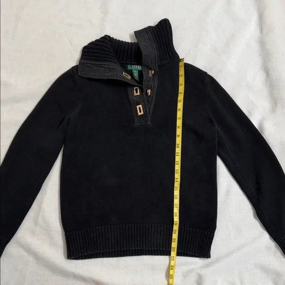 Vintage Ralph Lauren Women’s Medium Black Sweater With Gold Detail Women’s Med - Picture 3 of 5
